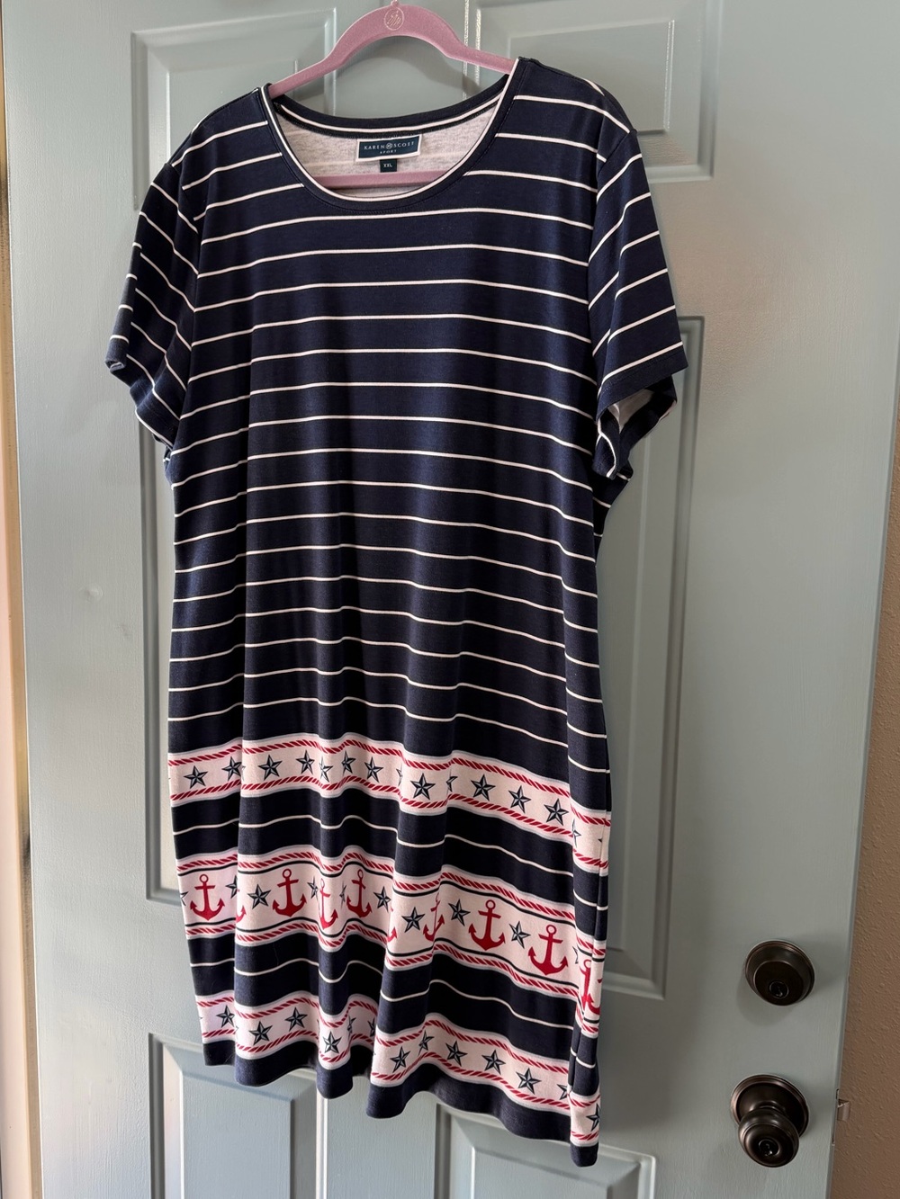 Karen Scott knit Nautical dress XXL